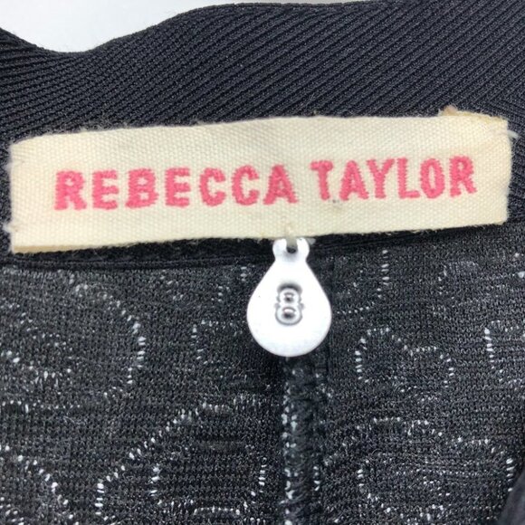 Rebecca Taylor Black & white leopard print flip skater skirt size 8 - Picture 5 of 16